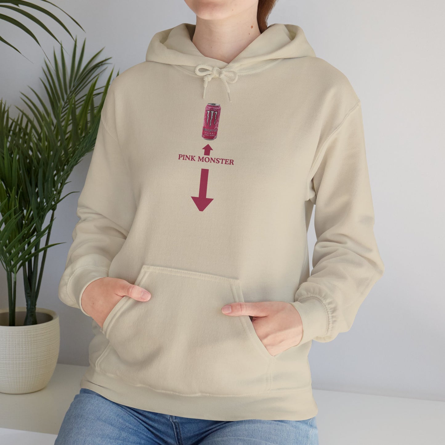 "Pink Monster" Unwearablez 'Monster' meme Collection Unisex Hoodie