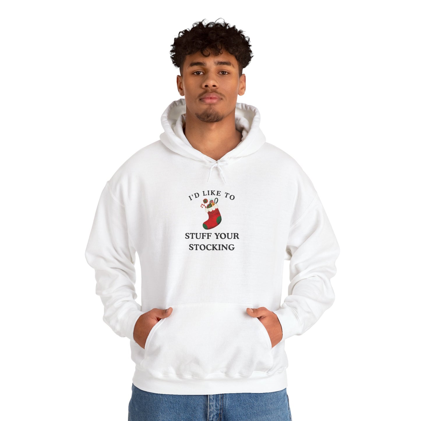 'STOCKING' - Unwearablez 'Xmas' Collection 2 in 1 Couple's Hoodie Bundle in WHITE - US Edition.