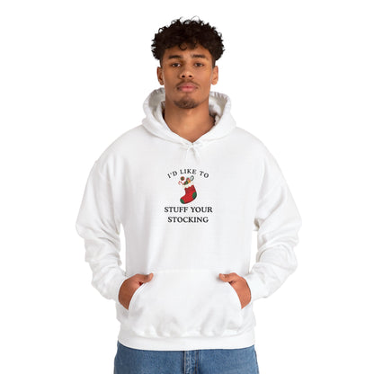 'STOCKING' - Unwearablez 'Xmas' Collection 2 in 1 Couple's Hoodie Bundle in WHITE - US Edition.