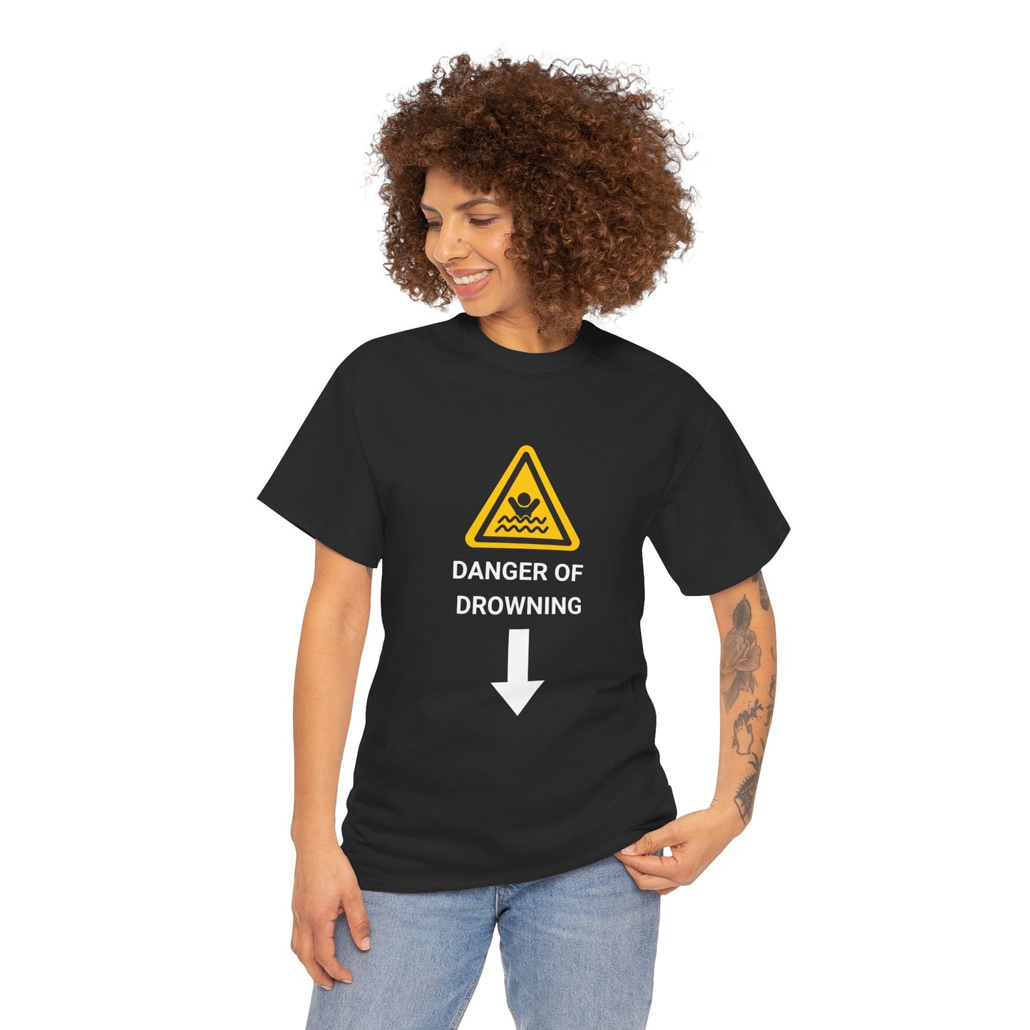 "DANGER OF DROWNING' - Unwearablez 'Caution' meme Collection Unisex tee - EU EDITION