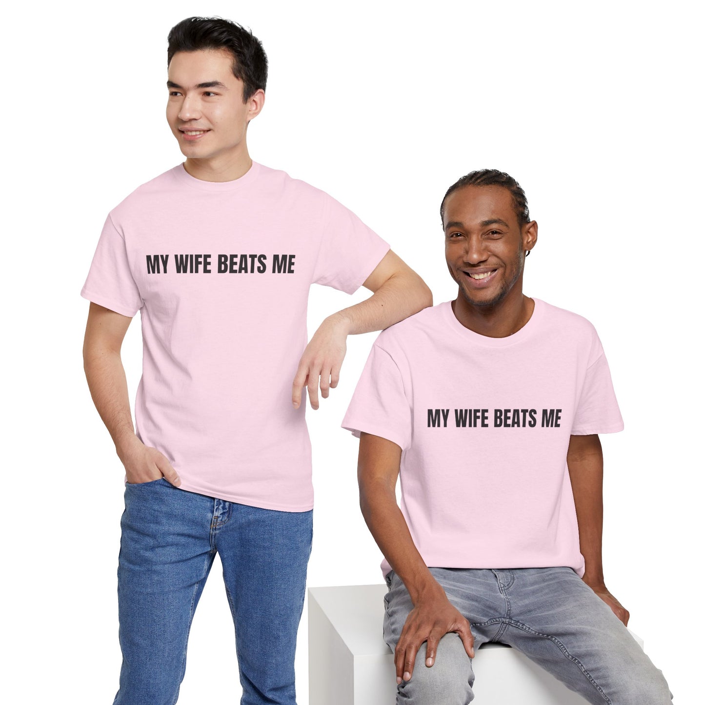 "My wife beats me" - Unwearablez 'Domestic' meme Collection Unisex tee
