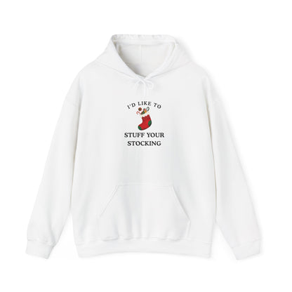 'STOCKING' - Unwearablez 'Xmas' Collection 2 in 1 Couple's Hoodie Bundle in WHITE - US Edition.