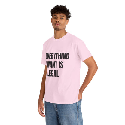 'EVERYTHING I WANT IS ILLEGAL' - Unwearablez 'ILLEGAL' meme Collection Unisex tee
