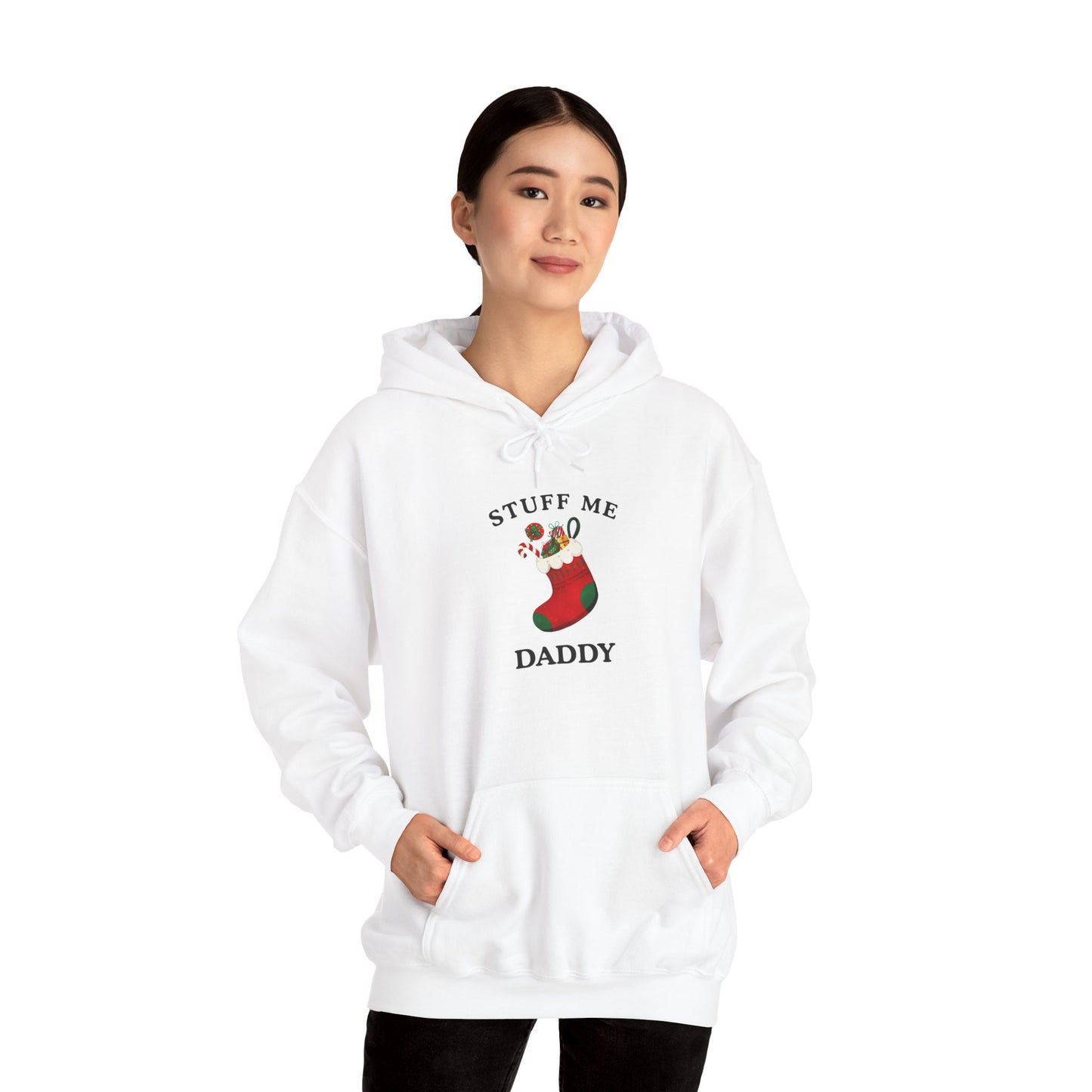 'STOCKING' - Unwearablez 'Xmas' Collection 2 in 1 Couple's Hoodie Bundle in WHITE - US Edition.