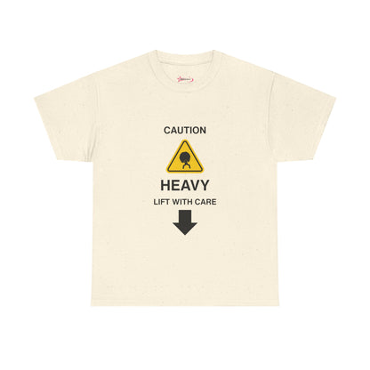 "LIFT WITH CARE" - Unwearablez 'Caution' meme Collection Unisex tee - US EDITION