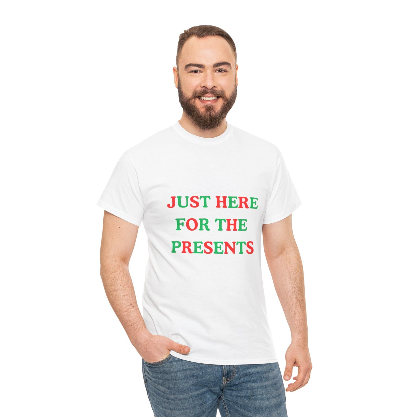 "JUST HERE FOR THE PRESENTS" - Unwearablez 'Xmas' Collection Unisex tee - US Edition