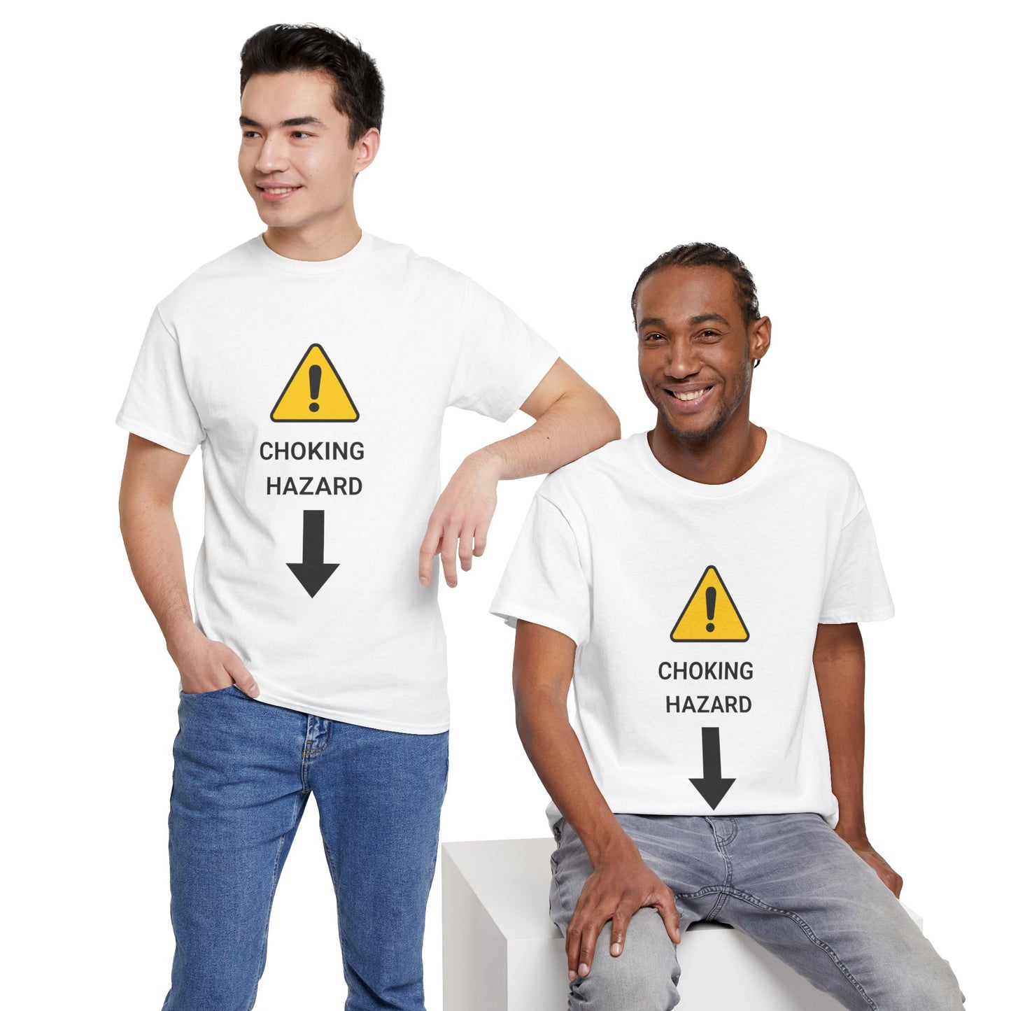 "CHOKING HAZARD' Unwearablez 'Caution' meme Collection Unisex tee