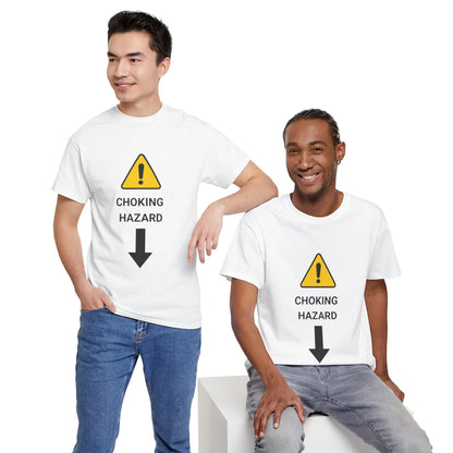 "CHOKING HAZARD' Unwearablez 'Caution' meme Collection Unisex tee
