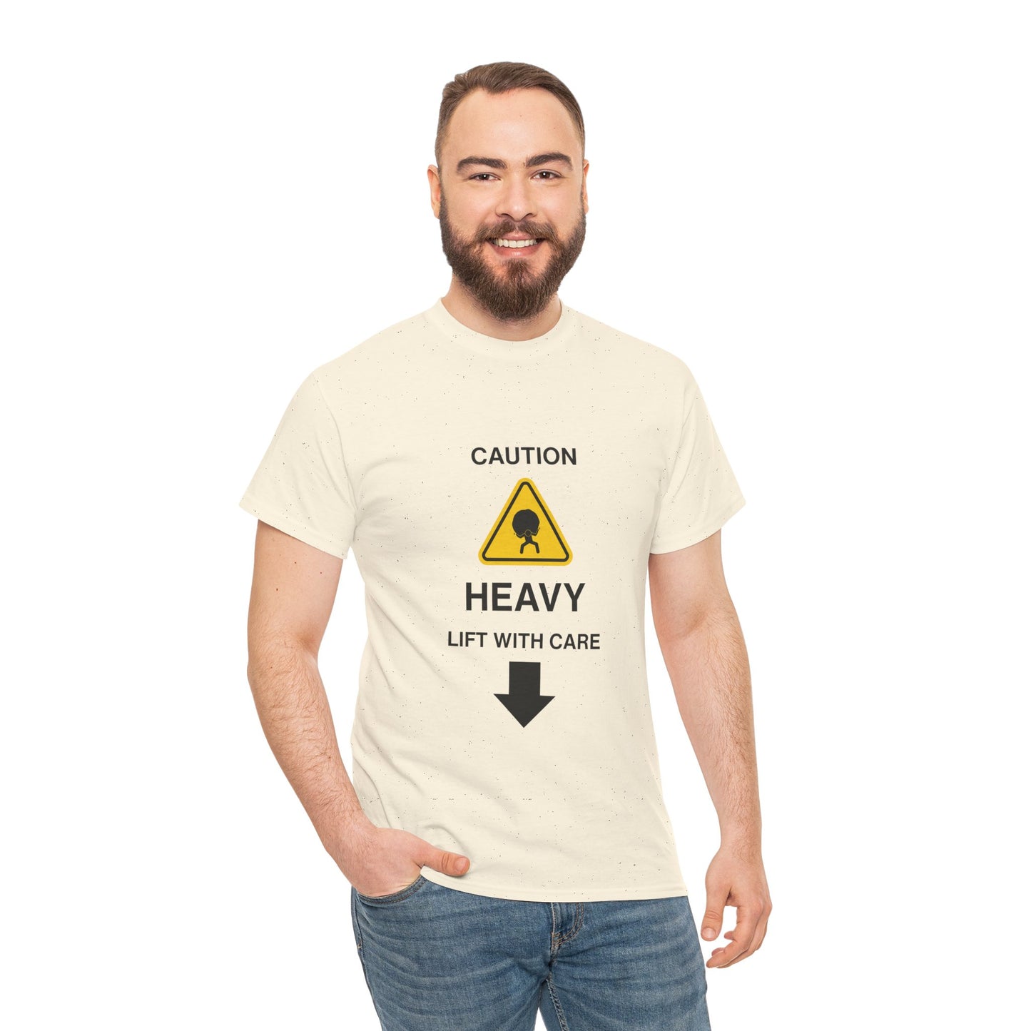"LIFT WITH CARE" - Unwearablez 'Caution' meme Collection Unisex tee - US EDITION