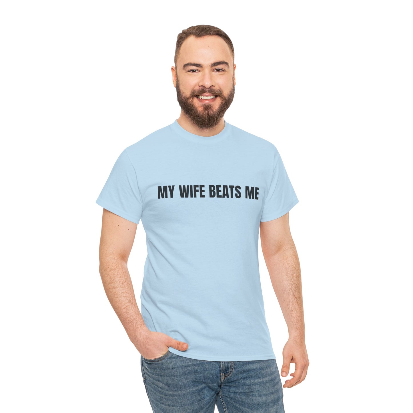 "My wife beats me" - Unwearablez 'Domestic' meme Collection Unisex tee