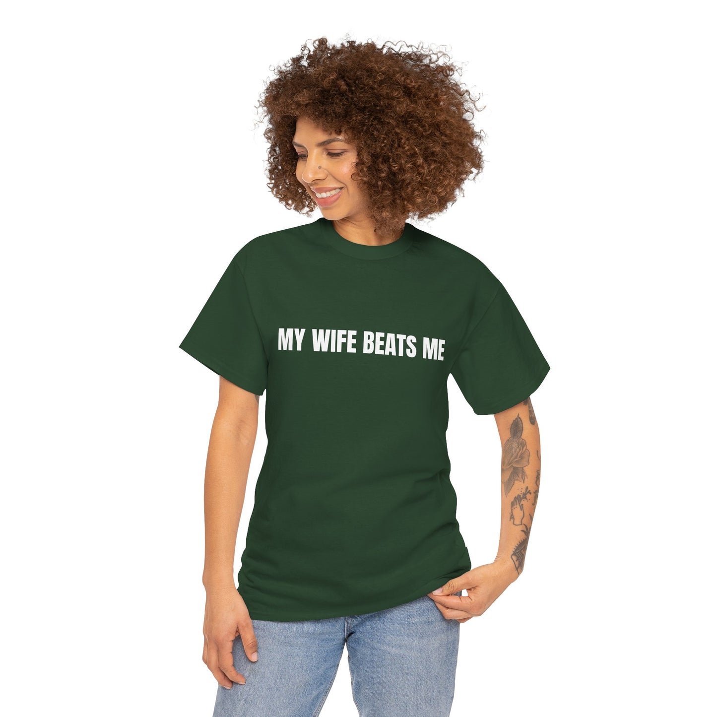 "My wife beats me" - Unwearablez 'Domestic' meme Collection Unisex tee