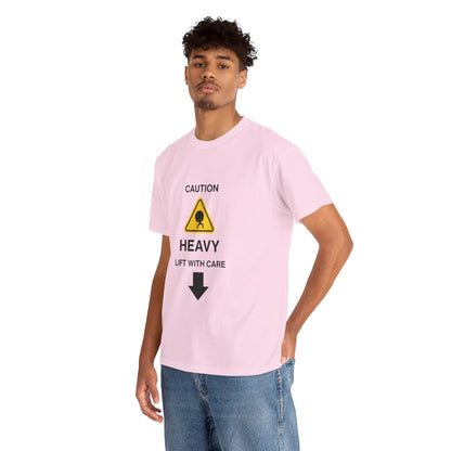 "LIFT WITH CARE" - Unwearablez 'Caution' meme Collection Unisex tee - US EDITION