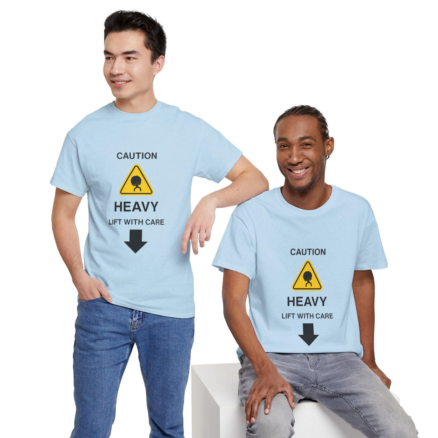 "LIFT WITH CARE" - Unwearablez 'Caution' meme Collection Unisex tee - US EDITION