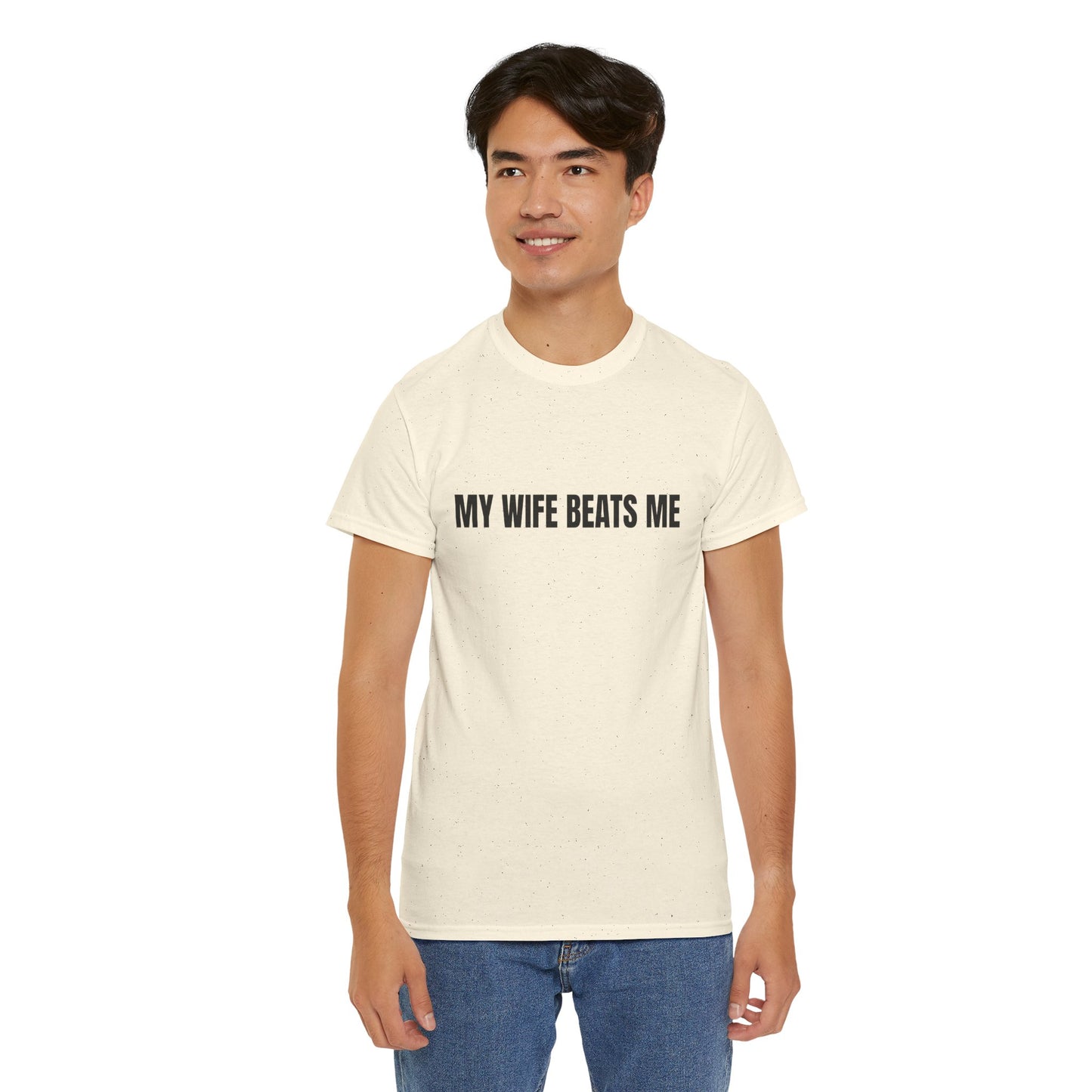 "My wife beats me" - Unwearablez 'Domestic' meme Collection Unisex tee