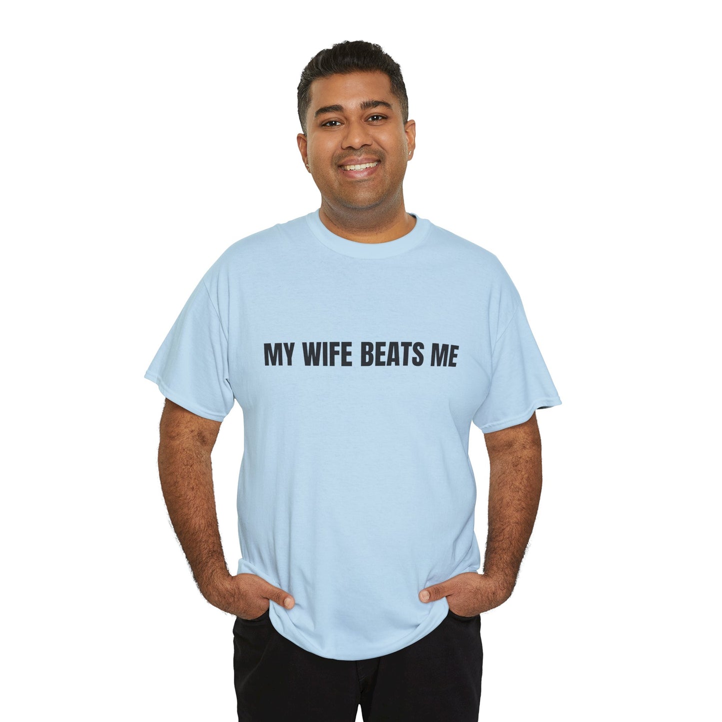 "My wife beats me" - Unwearablez 'Domestic' meme Collection Unisex tee