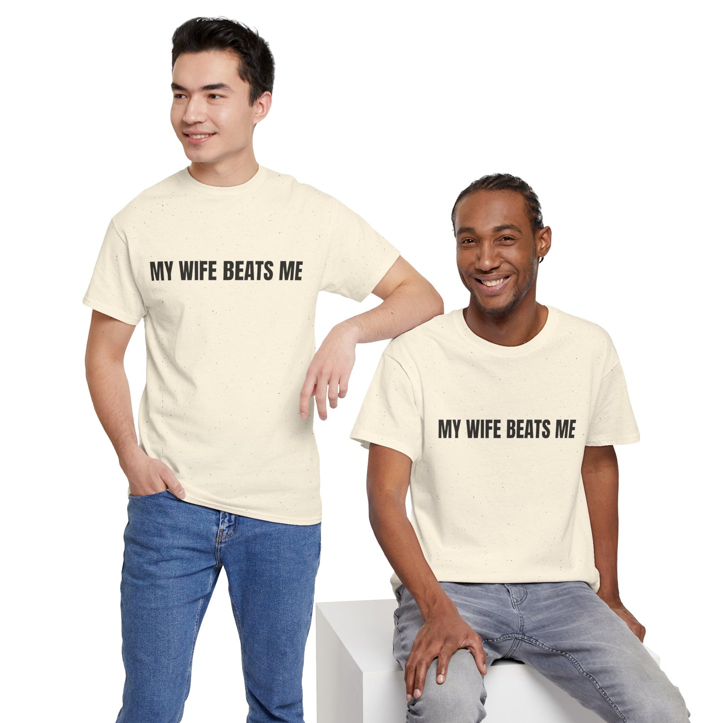 "My wife beats me" - Unwearablez 'Domestic' meme Collection Unisex tee
