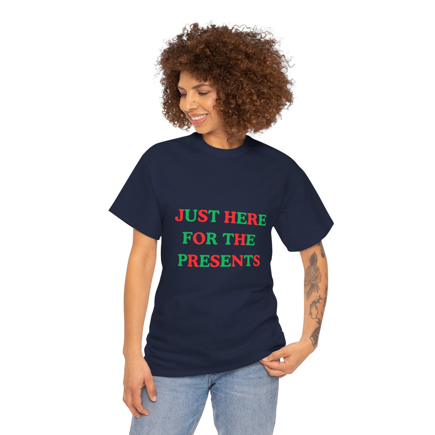 "JUST HERE FOR THE PRESENTS" - Unwearablez 'Xmas' Collection Unisex tee - US Edition