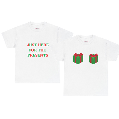 'HERE FOR THE PRESENTS' - Unwearablez' 'Xmas' Collection 2 in 1 Couple's Bundle in WHITE - US Edition.