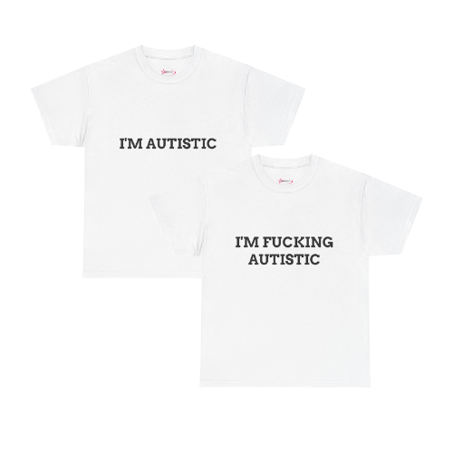 'F*CKING AUTISTIC' (V1) - Unwearablez couple's bundle - WHITE