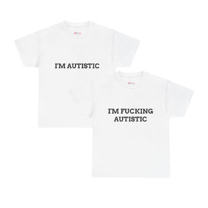 'F*CKING AUTISTIC' (V1) - Unwearablez couple's bundle - WHITE