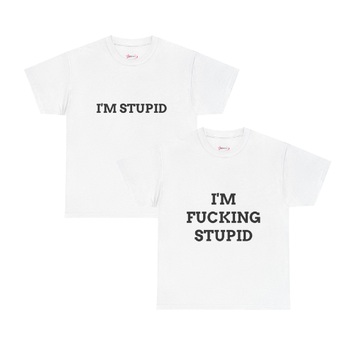'F*CKING STUPID (V2)' - Unwearablez couple's bundle - WHITE