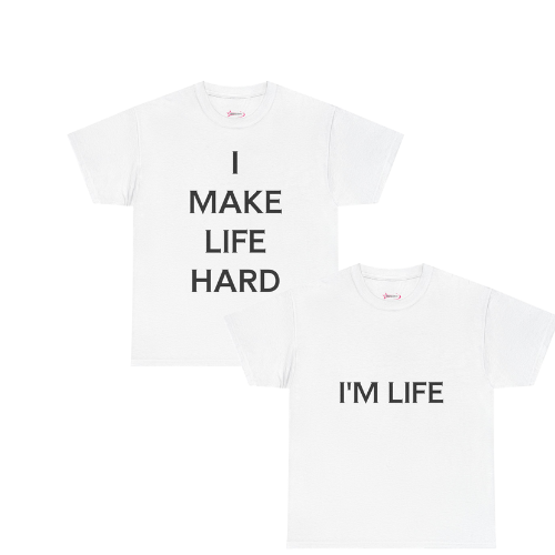 'I MAKE LIFE HARD' - Unwearablez couple's bundle - WHITE