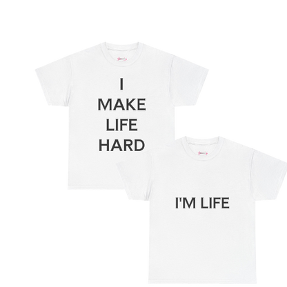 'I MAKE LIFE HARD' - Unwearablez couple's bundle - WHITE
