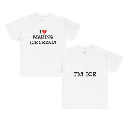'ICE CREAM' - Unwearablez couple's bundle - White