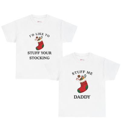 'STOCKING' - Unwearablez 'Xmas' Collection 2 in 1 Couple's Bundle in WHITE - US Edition.