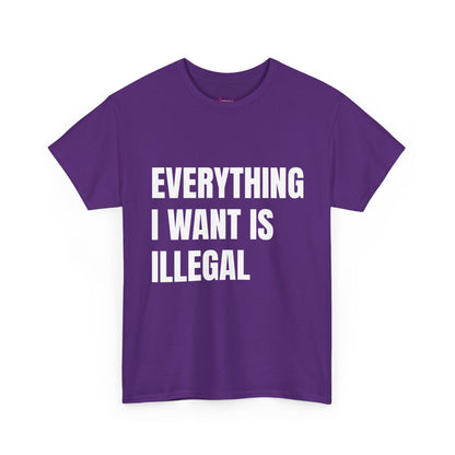 'EVERYTHING I WANT IS ILLEGAL' - Unwearablez 'ILLEGAL' meme Collection Unisex tee