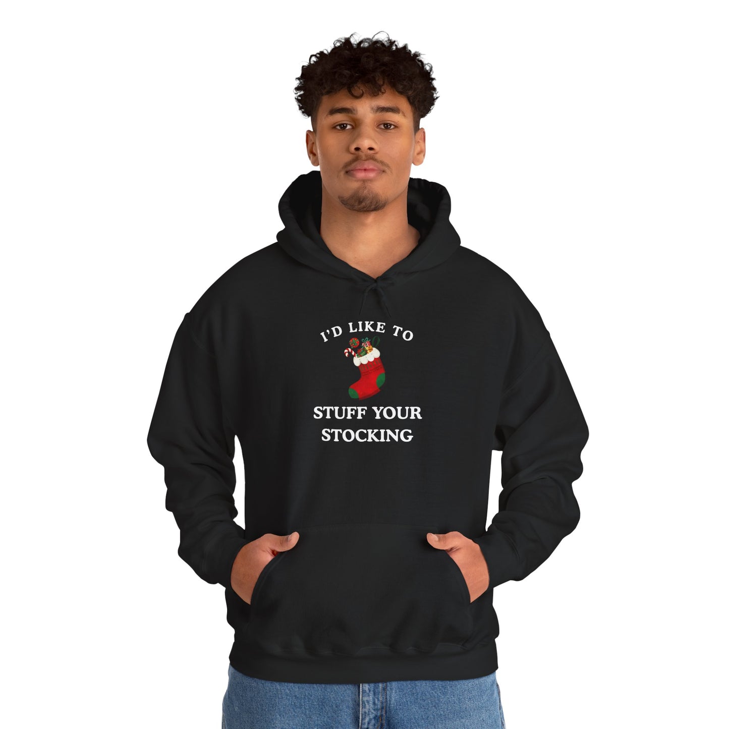 'STOCKING' - Unwearablez 'Xmas' Collection 2 in 1 Couple's Hoodie Bundle in BLACK - US Edition.