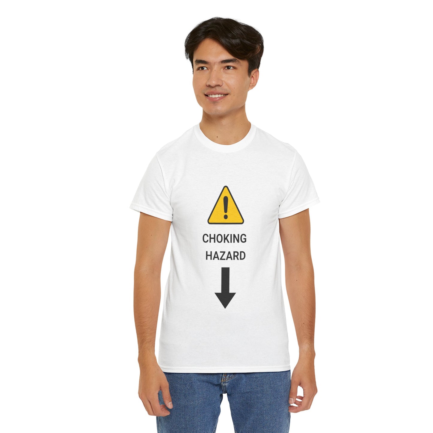 "CHOKING HAZARD' Unwearablez 'Caution' meme Collection Unisex tee