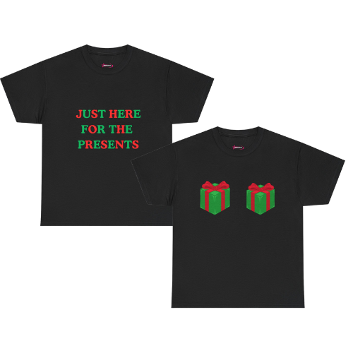 'HERE FOR THE PRESENTS' - Unwearablez 'Xmas' Collection 2 in 1 Couple's Bundle in BLACK - US Edition.