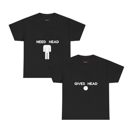 'NEED/GIVES HEAD (V1)' - Unwearablez couple's bundle - BLACK