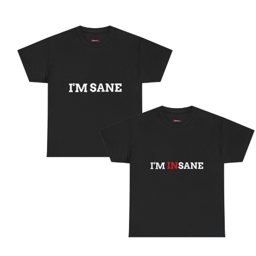 'IN SANE'- Unwearablez couple's bundle - BLACK