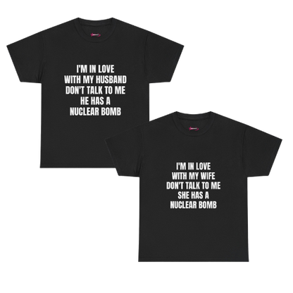 'HUSBAND/WIFE HAS A NUCLEAR BOMB' - Unwearablez couple's bundle - BLACK