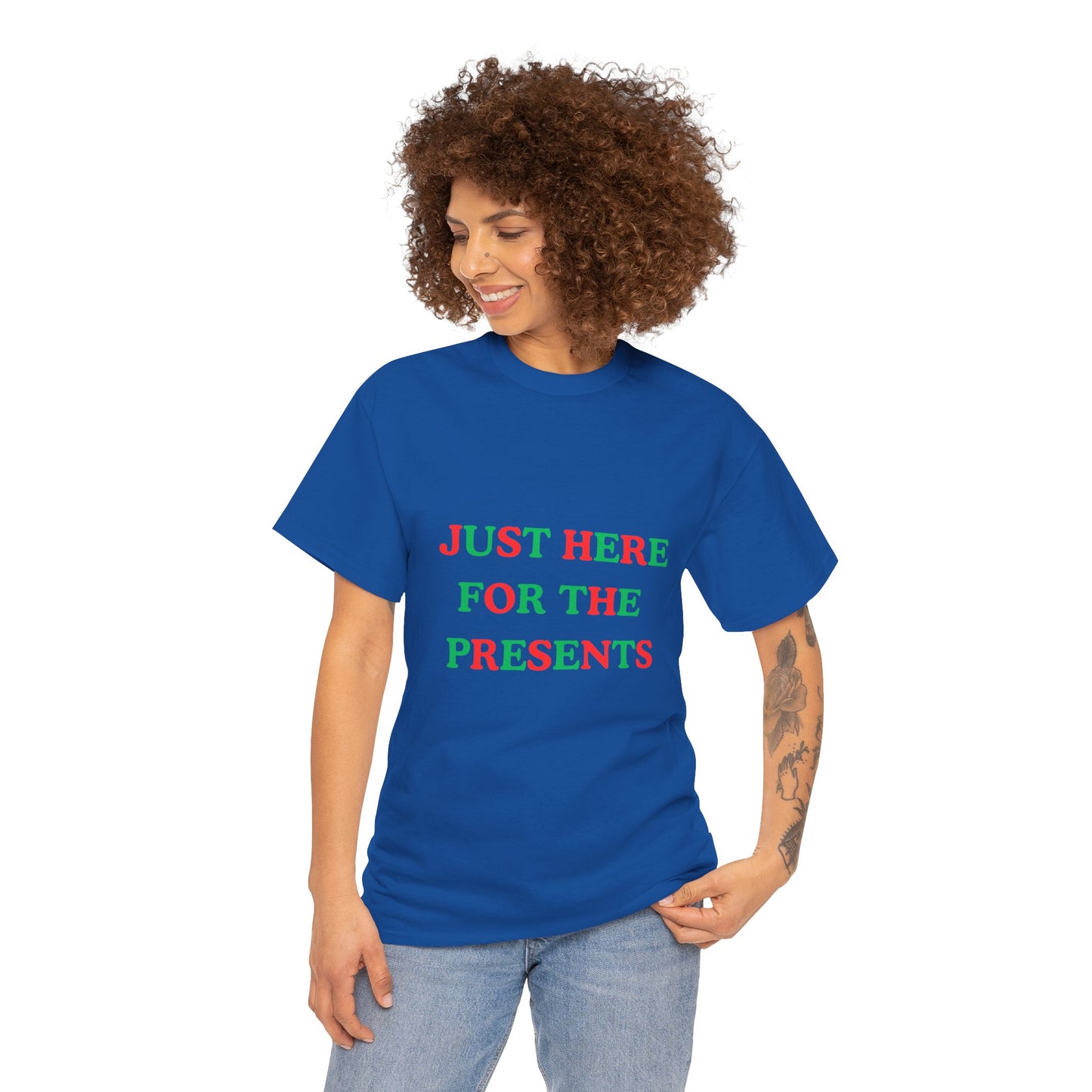 "JUST HERE FOR THE PRESENTS" - Unwearablez 'Xmas' Collection Unisex tee - US Edition