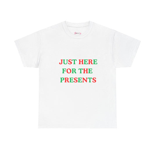 "JUST HERE FOR THE PRESENTS" - Unwearablez 'Xmas' Collection Unisex tee - US Edition