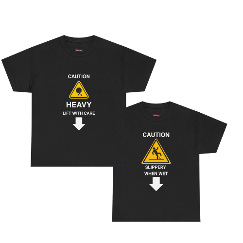 'CAUTION 2' - Unwearablez' 2 in 1 couple's bundle - BLACK - US EDITION