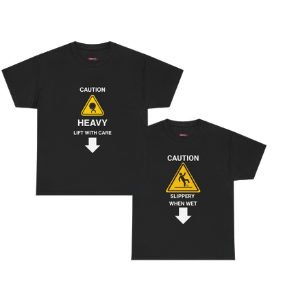 'CAUTION 2' - Unwearablez' 2 in 1 couple's bundle - BLACK - US EDITION