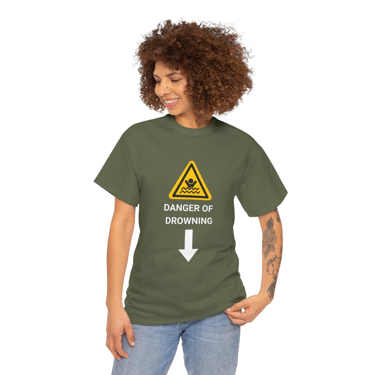 "DANGER OF DROWNING' - Unwearablez 'Caution' meme Collection Unisex tee - EU EDITION
