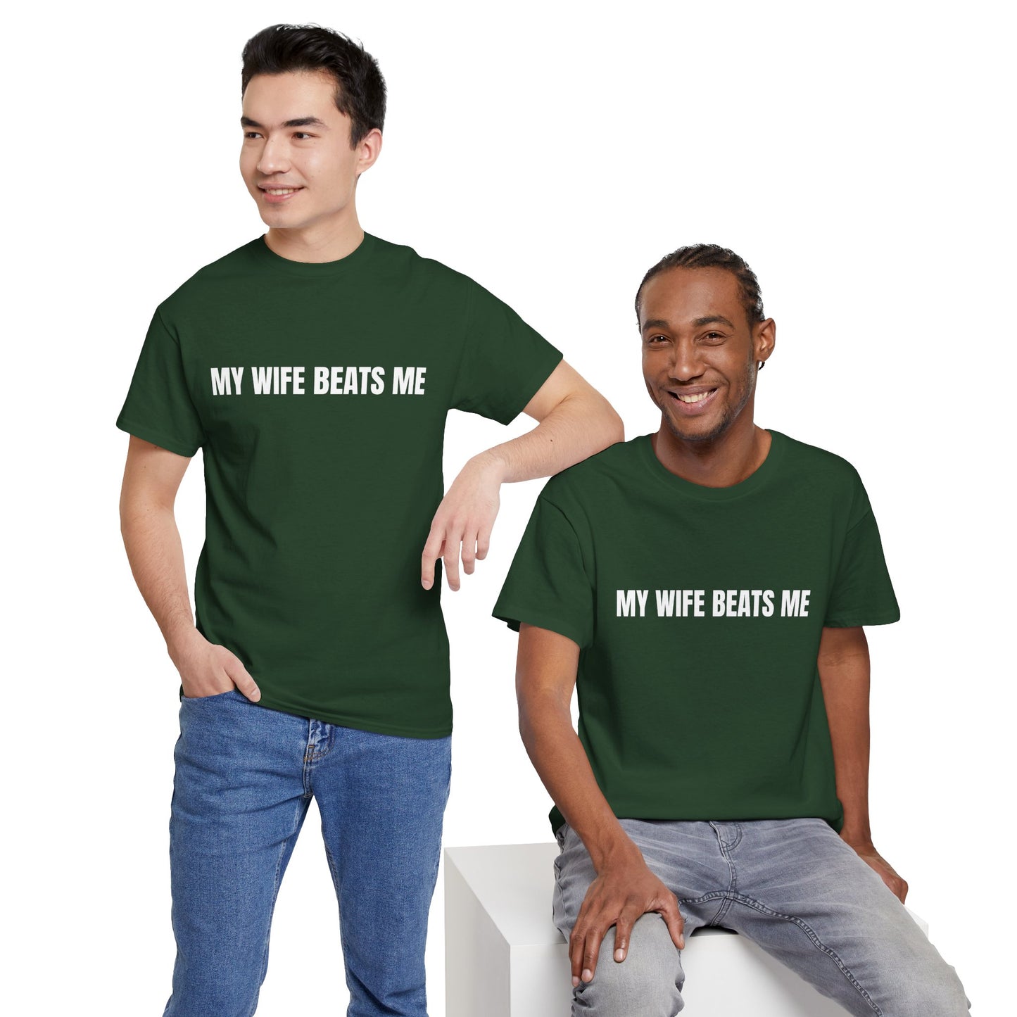 "My wife beats me" - Unwearablez 'Domestic' meme Collection Unisex tee