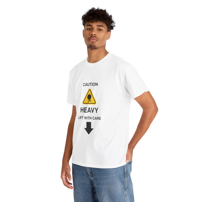 "LIFT WITH CARE" - Unwearablez 'Caution' meme Collection Unisex tee - US EDITION