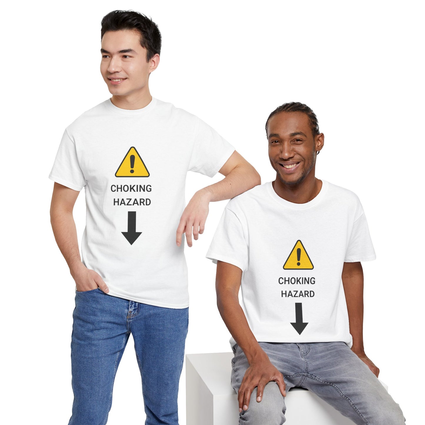 "CHOKING HAZARD' Unwearablez 'Caution' meme Collection Unisex tee - EU EDITION