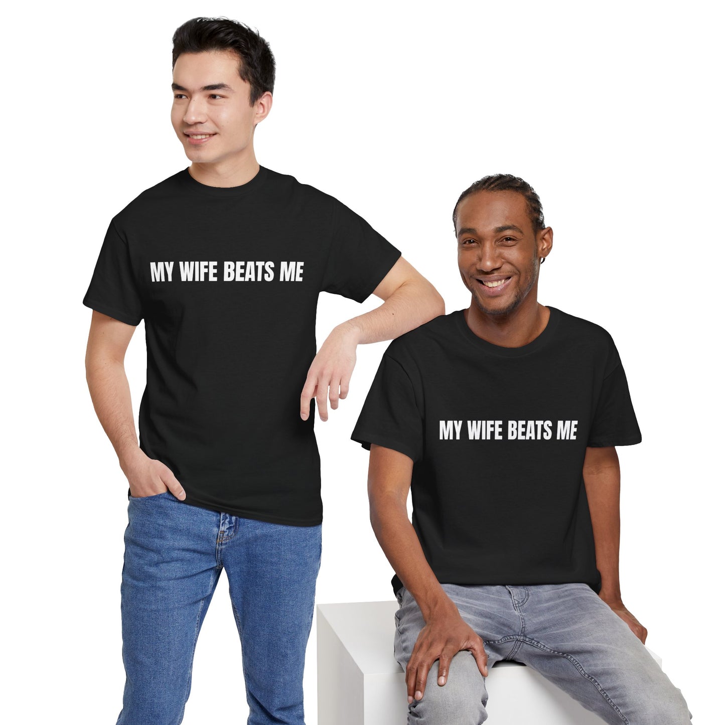 "My wife beats me" - Unwearablez 'Domestic' meme Collection Unisex tee
