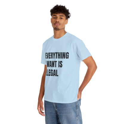 'EVERYTHING I WANT IS ILLEGAL' - Unwearablez 'ILLEGAL' meme Collection Unisex tee