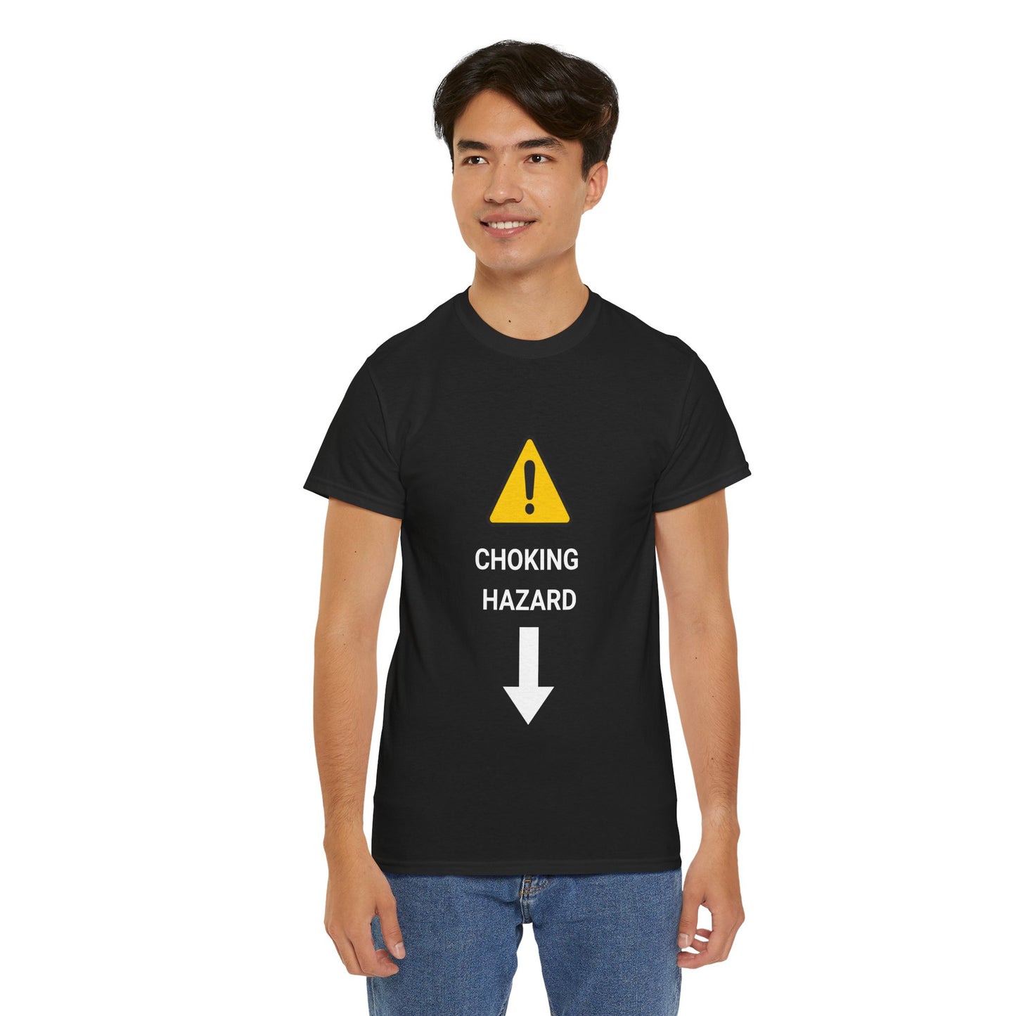 "CHOKING HAZARD' Unwearablez 'Caution' meme Collection Unisex tee