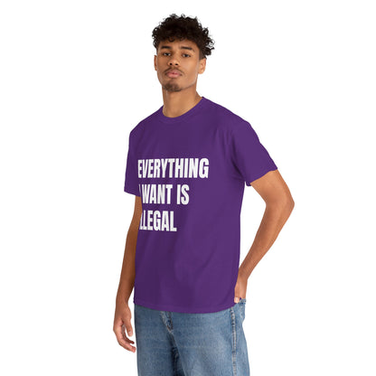 'EVERYTHING I WANT IS ILLEGAL' - Unwearablez 'ILLEGAL' meme Collection Unisex tee