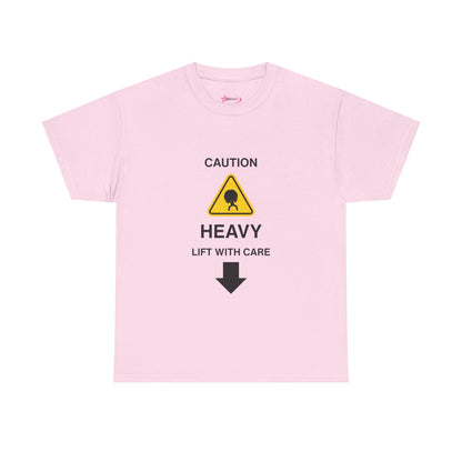 "LIFT WITH CARE" - Unwearablez 'Caution' meme Collection Unisex tee - US EDITION