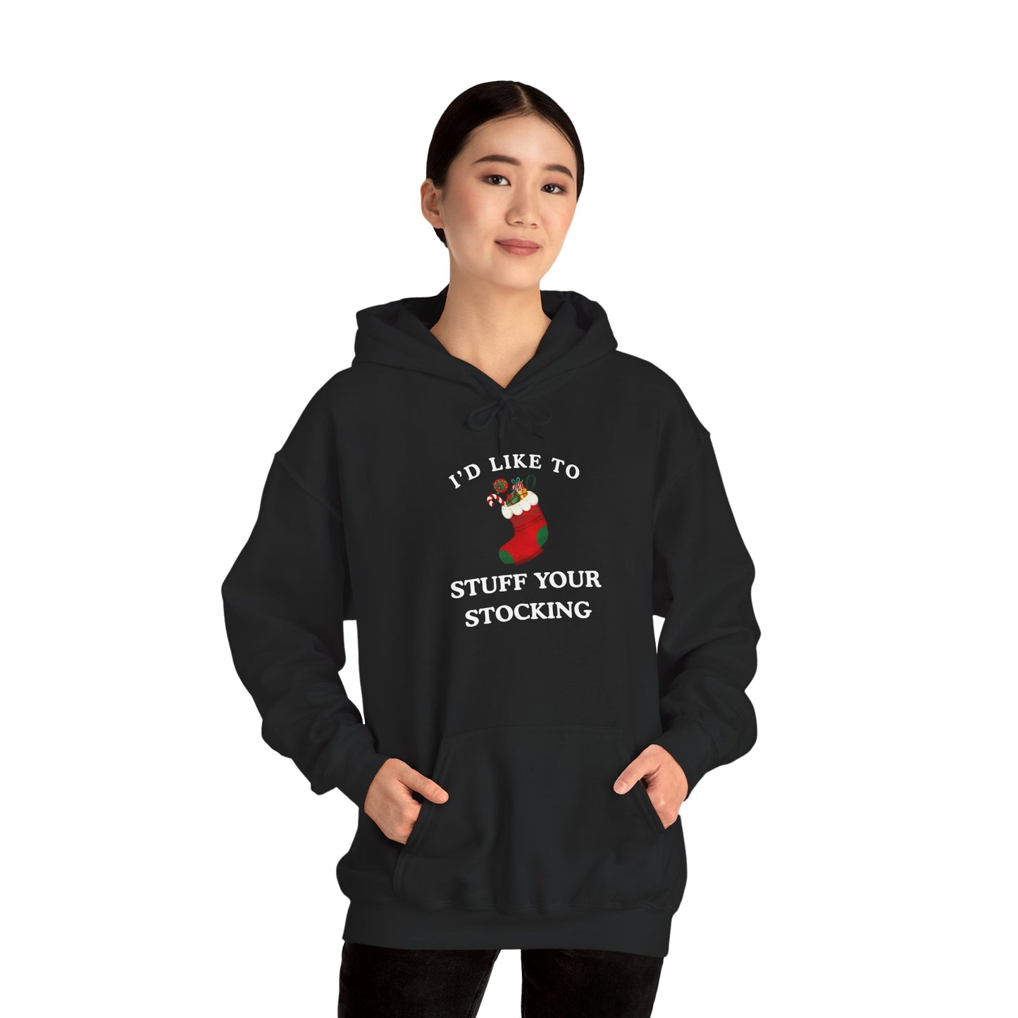 'STOCKING' - Unwearablez 'Xmas' Collection 2 in 1 Couple's Hoodie Bundle in BLACK - US Edition.